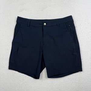 Lululemon Shorts Mens 32 Navy 7 Chino Golf Zip Pocket Stretch Casual Quick Dry